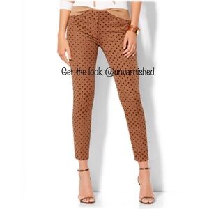 JL Polka Dots Flat Front Pull Up Peg Leg Trousers